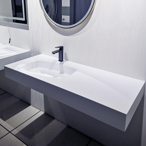 Italian Style Luxury Contemporary Stonang basin Modern Art Sink matte White LILYA 1530050-L