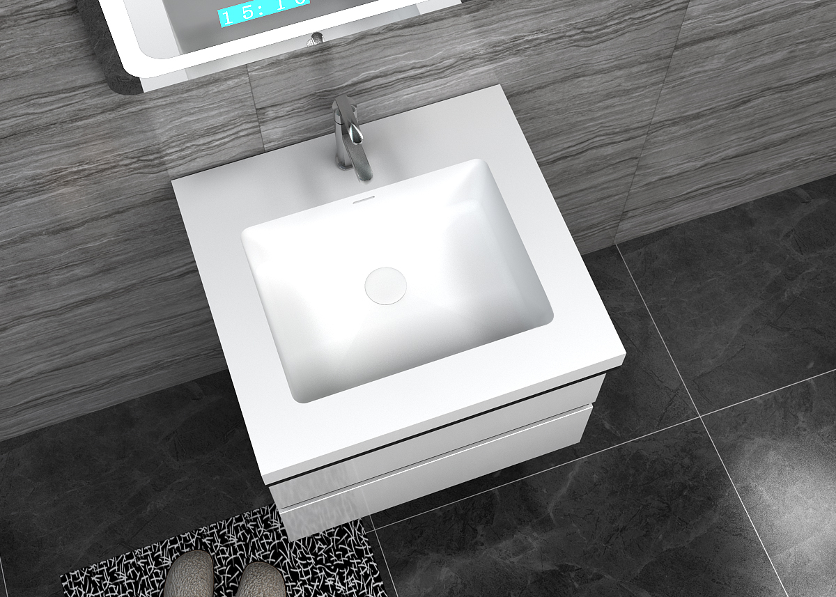 Italian Style Luxury Contemporary Stone Resin Vessel Sink Modern Art Sink matte White Lilya 1320330