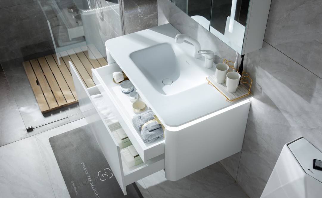 Italian Style Luxury Contemporary Stone Resin Vessel Sink Modern Art Sink matte White Lilya 1320550