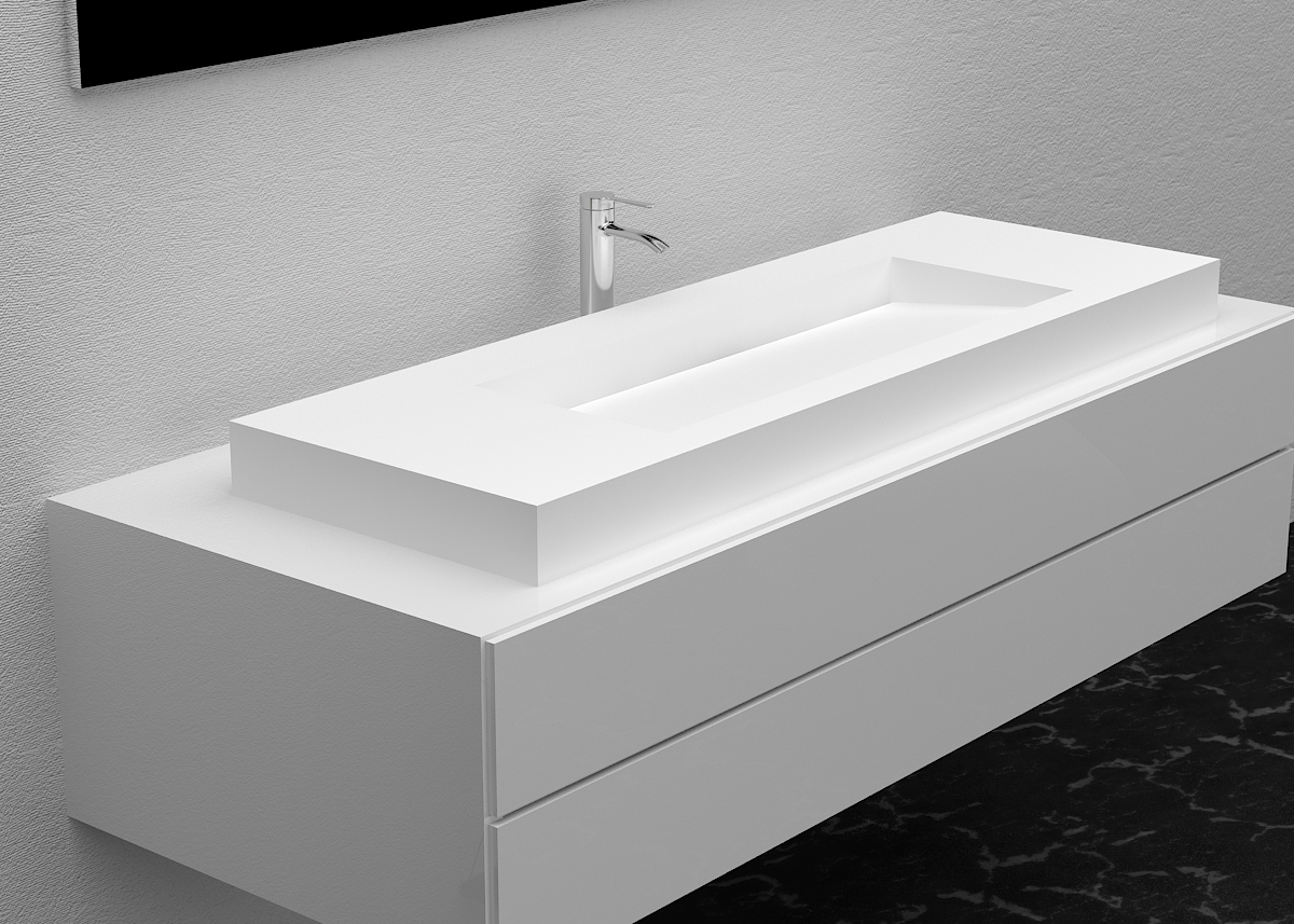 Italian Style Luxury Contemporary Stone Resin Vessel Sink Modern Art Sink matte White Lilya 1330060
