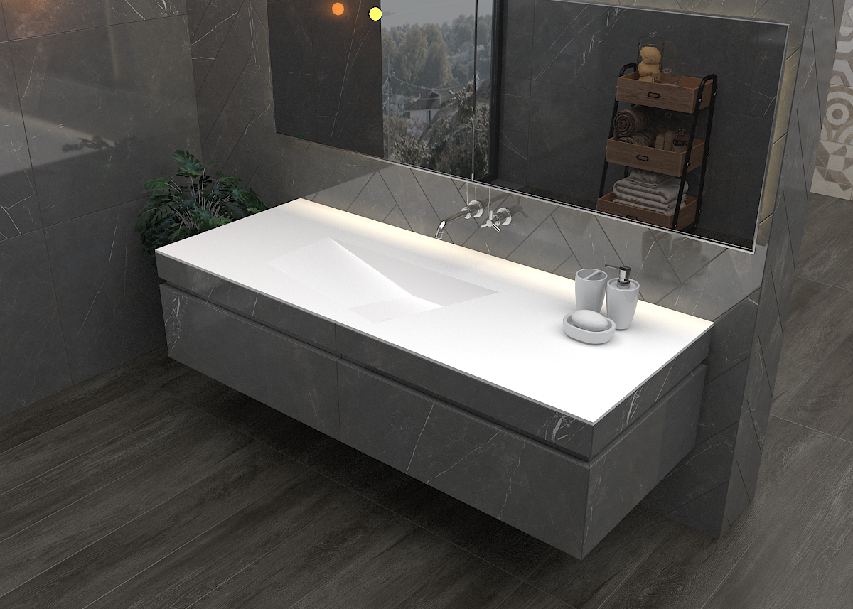 Italian Style Luxury Contemporary Stone Resin Vessel Sink Modern Art Sink matte White Lilya 1330080