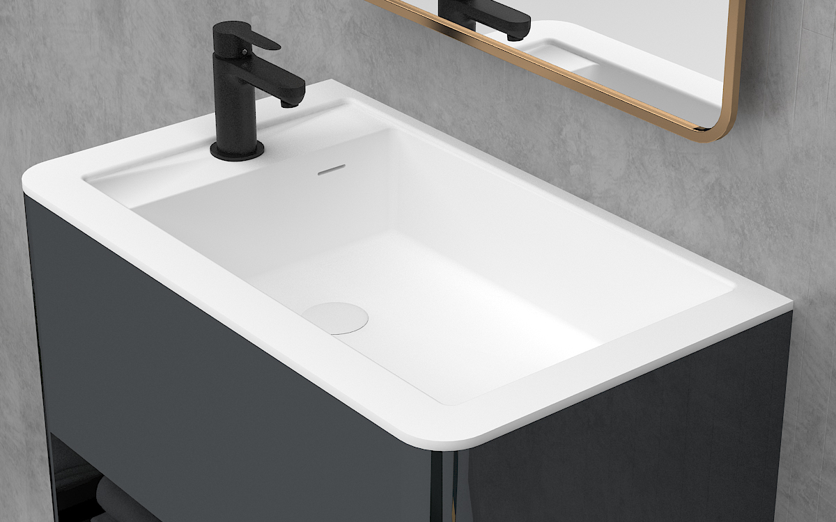 Italian Style Luxury Contemporary Stone Resin Vessel Sink Modern Art Sink matte White Lilya 1330090