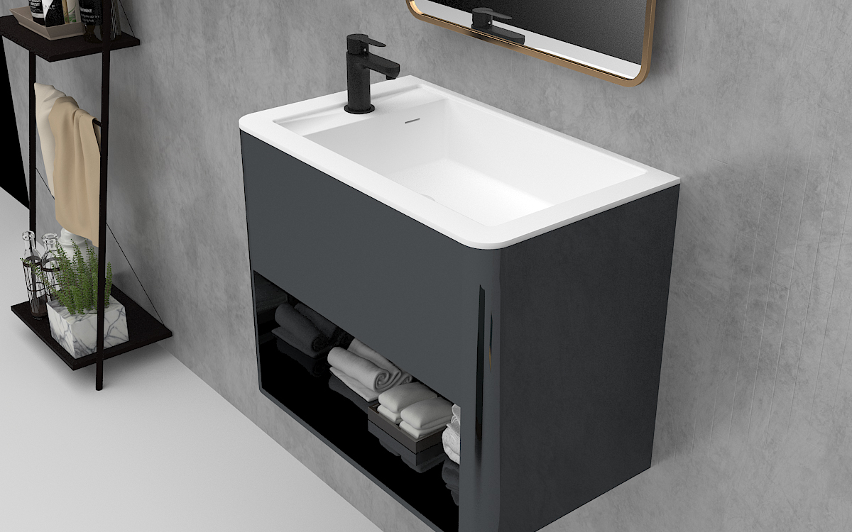 Italian Style Luxury Contemporary Stone Resin Vessel Sink Modern Art Sink matte White Lilya 1330090