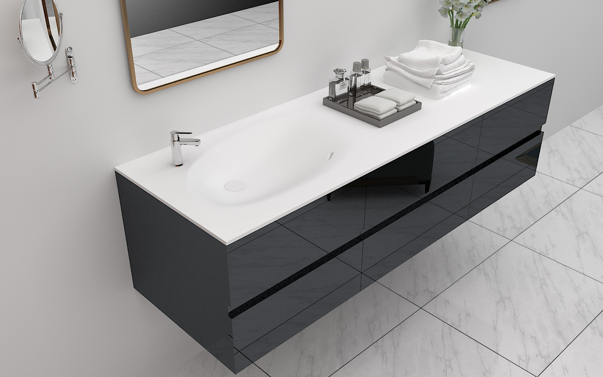 Italian Style Luxury Contemporary Stone Resin Vessel Sink Modern Art Sink matte White Lilya 1330100