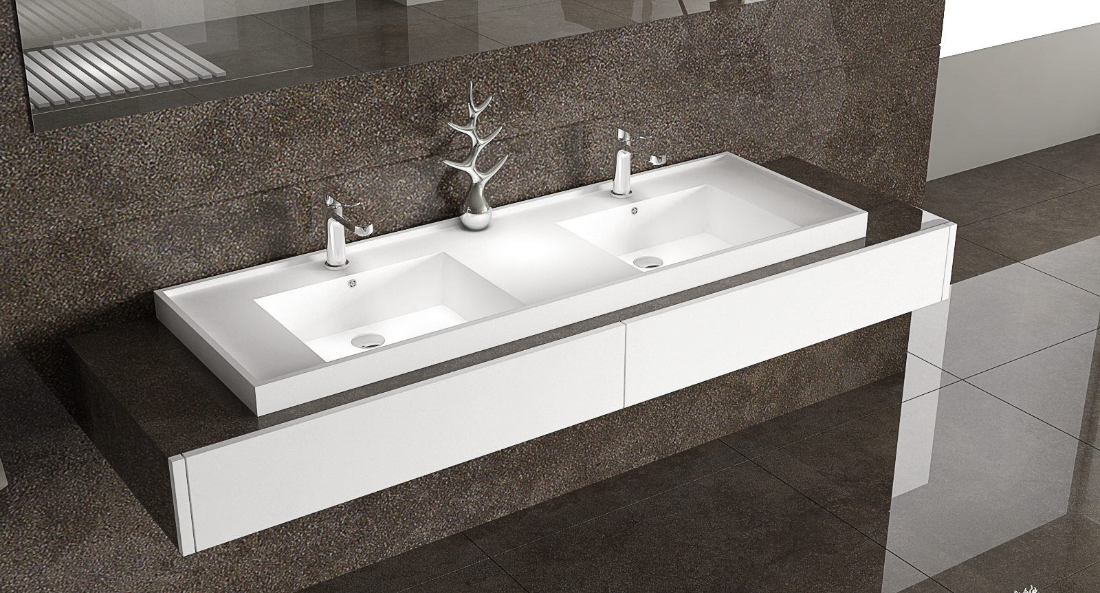 Italian Style Luxury Contemporary Stone Resin Vessel Sink Modern Art Sink matte White Lilya 1340020