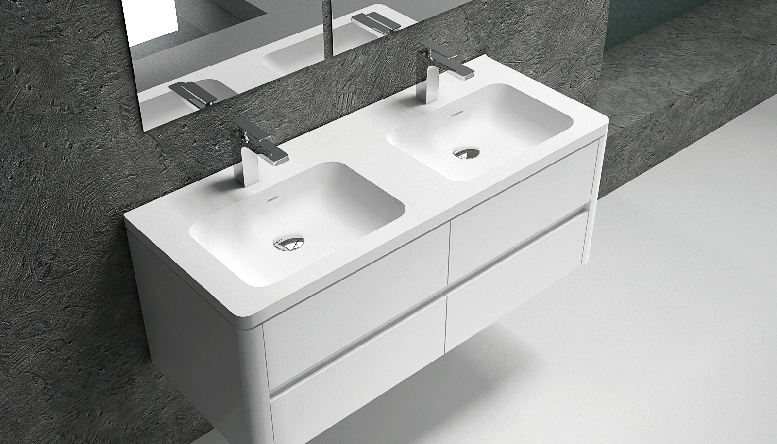 Italian Style Luxury Contemporary Stone Resin Vessel Sink Modern Art Sink matte White Lilya 1340040