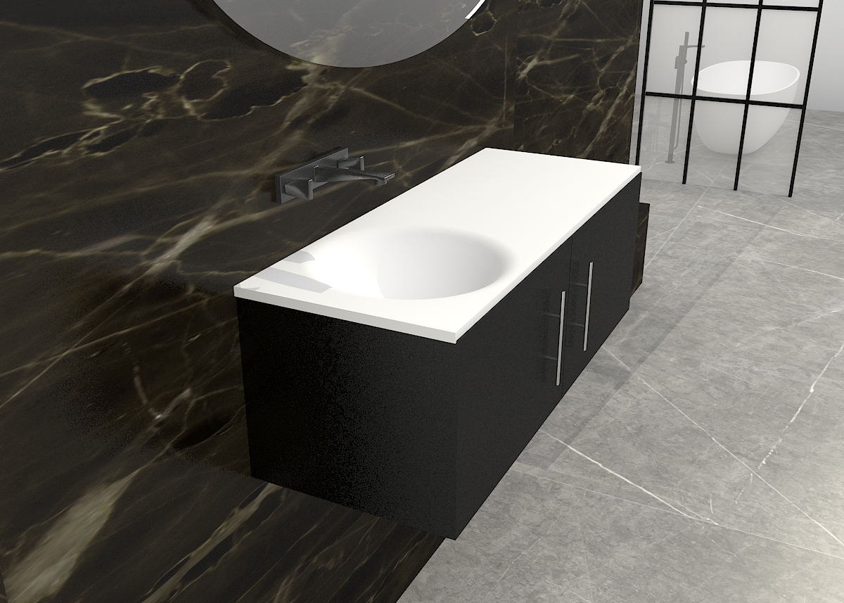 Italian Style Luxury Contemporary Stone Resin Vessel Sink Modern Art Sink matte White with Pop Up Drain Lilya 1320210
