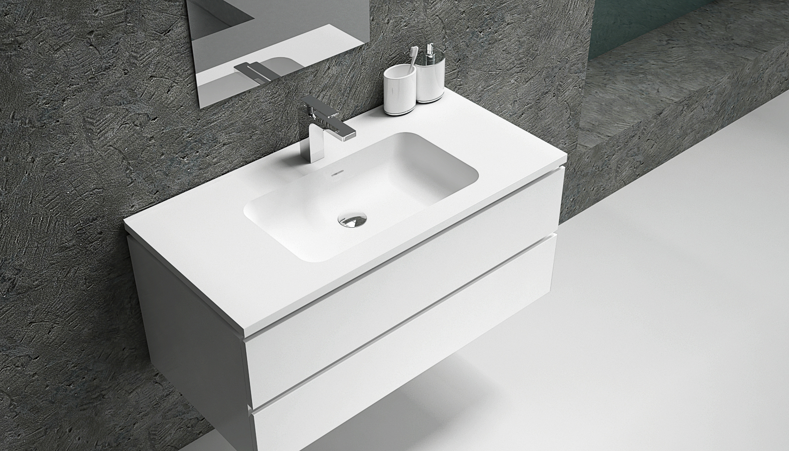 Italian Style Luxury Contemporary Stone Resin Vessel Sink Modern Art Sink matte White with Pop Up Drain Lilya 1320220