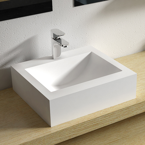 Italian Style Luxury Contemporary Stone Resin Wall Hang basin Modern Art Sink matte White LILYA 1520020