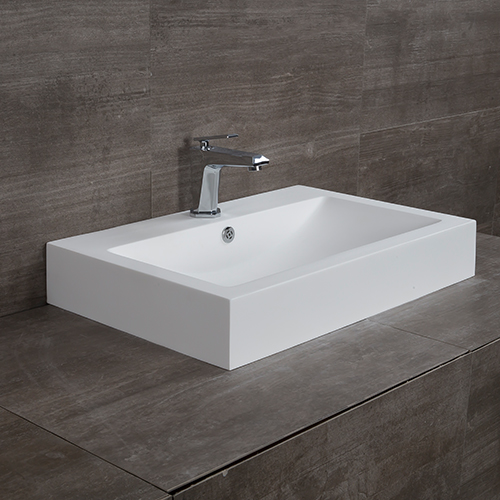 Italian Style Luxury Contemporary Stone Resin Wall Hang basin Modern Art Sink matte White LILYA 1520040