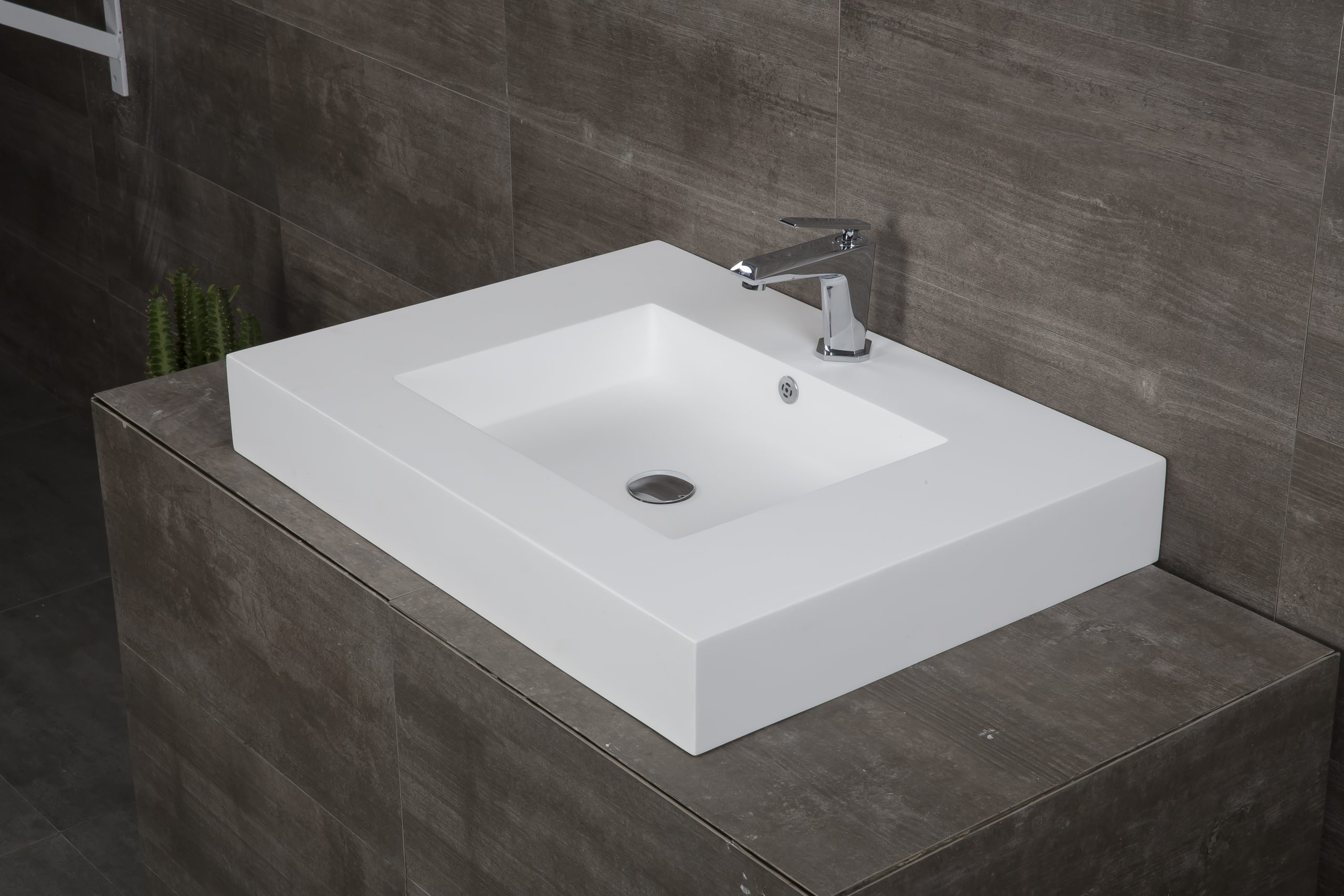 Italian Style Luxury Contemporary Stone Resin Wall Hang basin Modern Art Sink matte White LILYA 1520060