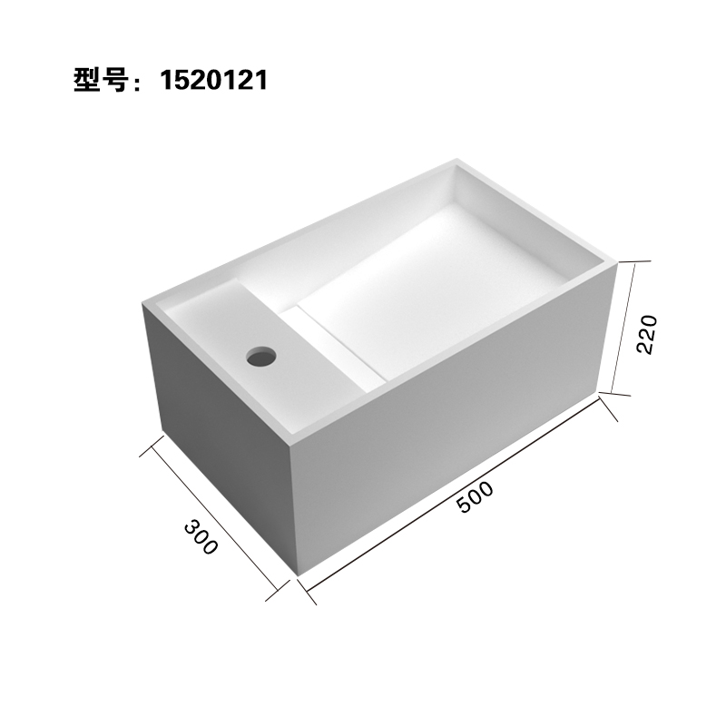 意大利风格奢华当代石材树脂壁挂盆现代艺术水槽哑光白色 LILYA 1520121