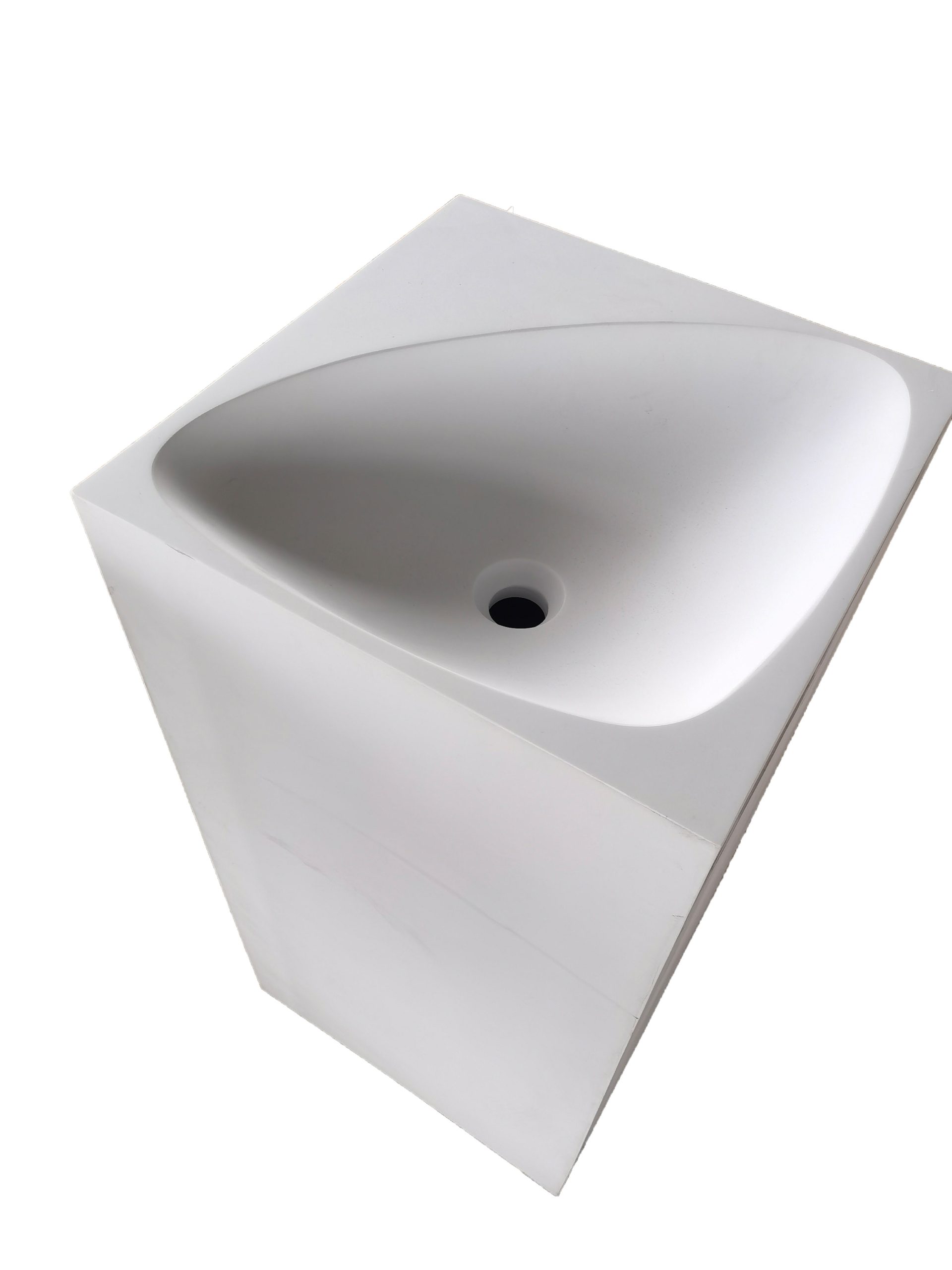Italian Style Luxury Contemporary  Stone Resin Freestanding Wash Basin Modern Art Sink matte White LILYA 1120040