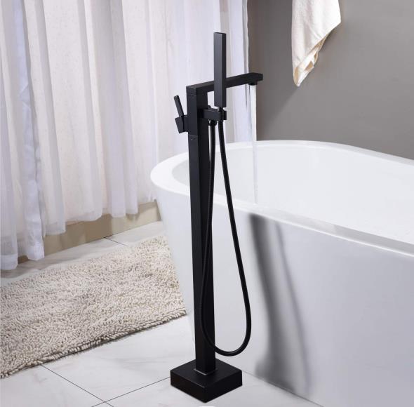 Freestanding bathtub faucet Chrome-plated brass floor-to-ceiling bathroom faucet with hand shower PY701
