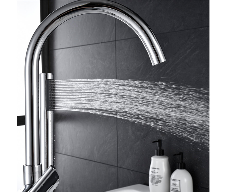 Freestanding bathtub faucet Chrome-plated brass floor-to-ceiling bathroom faucet with hand shower PY601