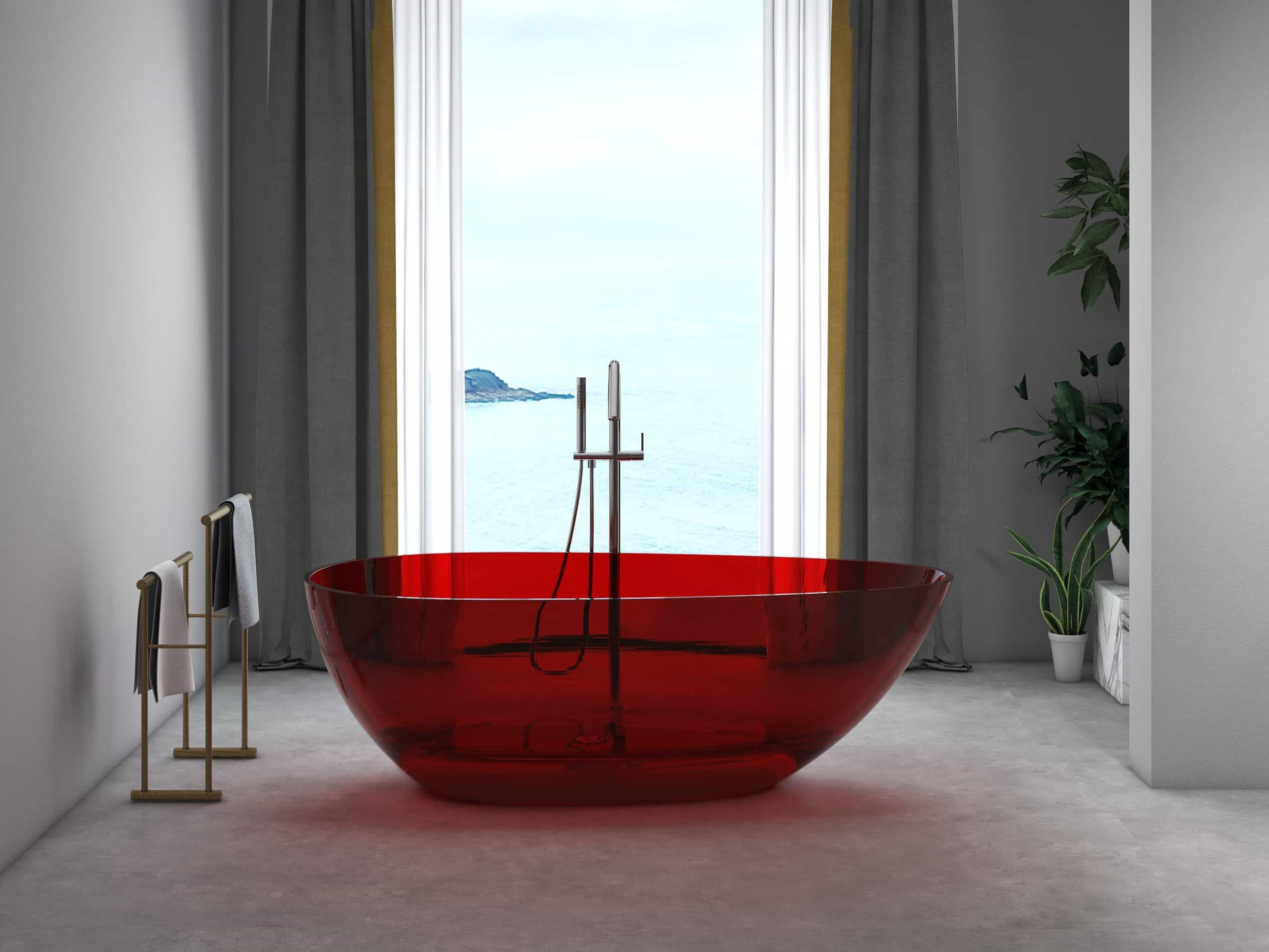 Hot Sale Resin Bathtub Colorful bathtub Freestanding Bath Tub BW-1055