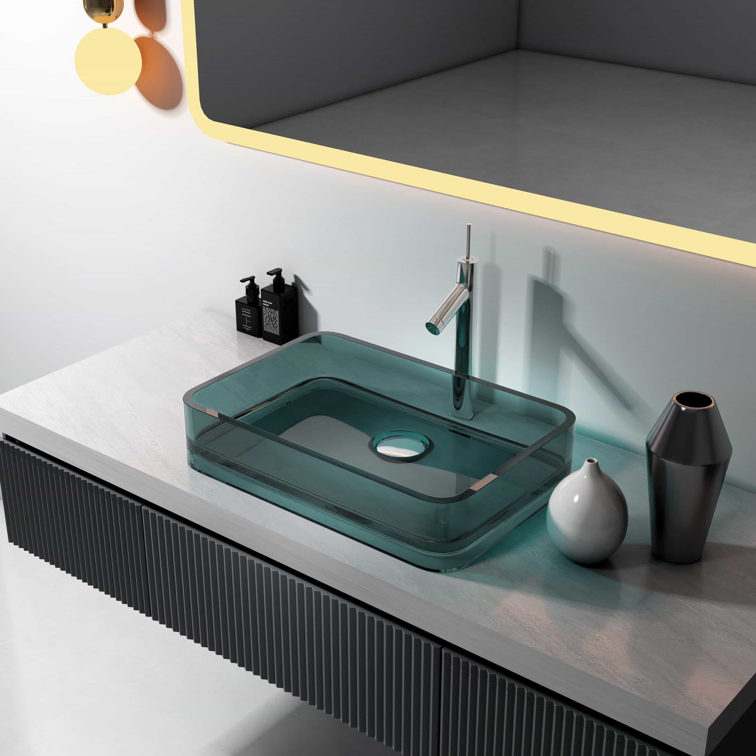 Italian Style Luxury Contemporary Resin Vessel Sink Modern Art Sink matte with Pop Up Drain BW-2038