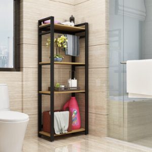 What are the dimensions of the bathroom shelving and how do I determine the size of the shelving