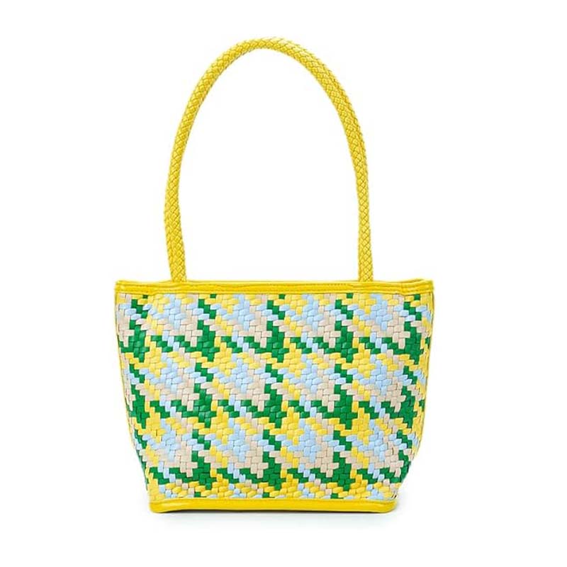 travel beach hand-held woven shopping bag leather material