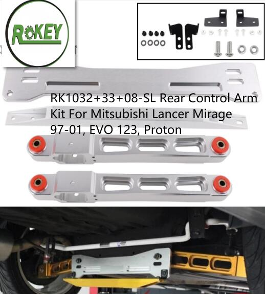 RK1032+33+08-SL Rear Control Arm Kit For Mitsubishi Lancer Mirage 97-01, EVO 123, Proton