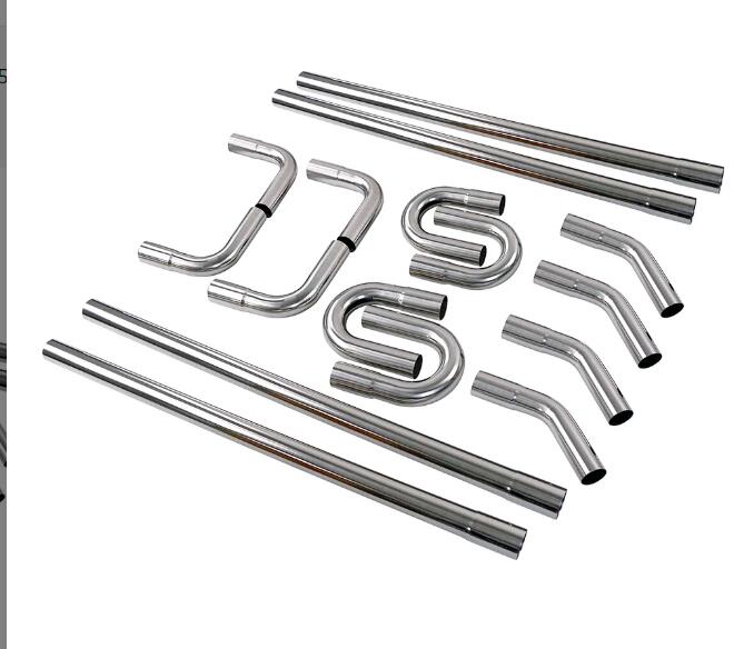 2.5" 63.5 mm DIY Straight Pipe & Bend Kit, 16pcs Stainless Steel Mandrel Exhaust Kit