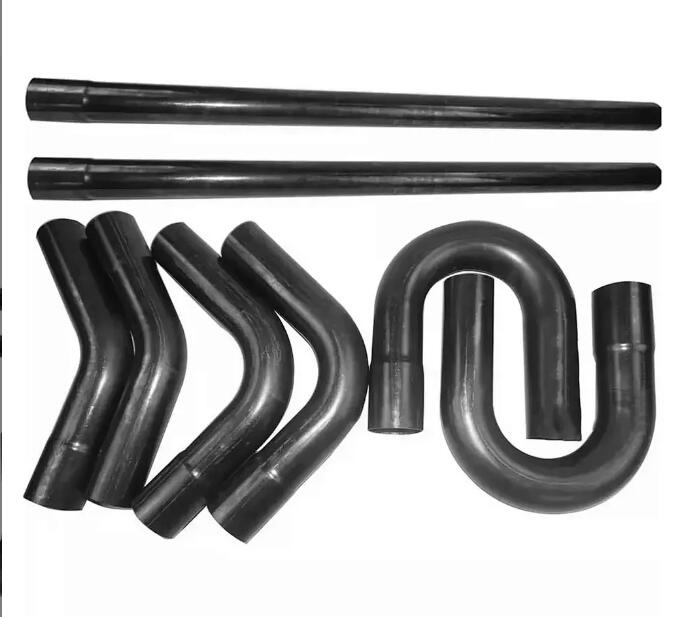 2.25" 57 mm Carbon Steel DIY Straight Pipe & Bend Kit, 16pcs Mandrel Exhaust Kit