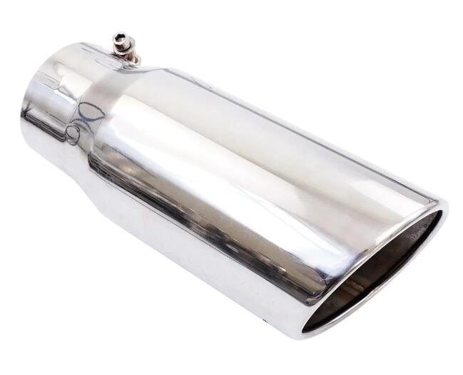 Exhaust Tip 5" Inlet to 7" Outlet, 15" Overall Length, Bolt On Exhaust Tailpipe Tip Polished