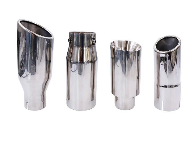4 Inch Exhaust Tips, Tailpipe 4" Inlet 6" Outlet 15 inch Long, for Most Car Trucks Exhaust Pipes Stainless Steel