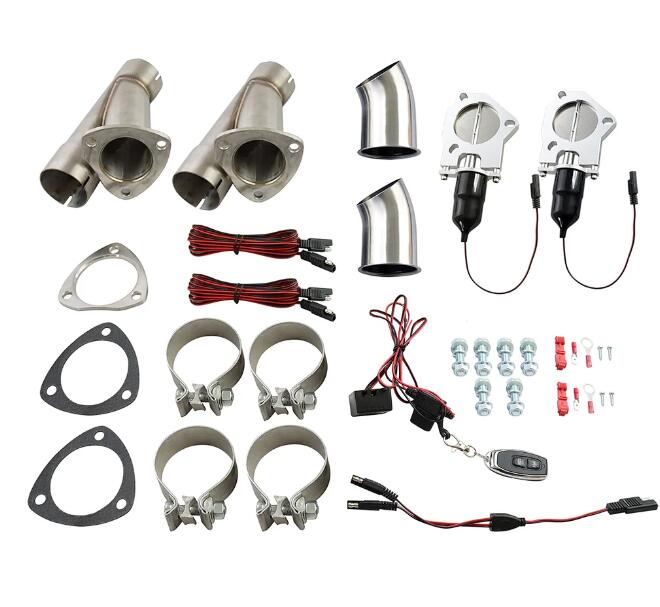 3" Stainless Steel 76mm Exhaust y-pipe Electric Exhaust Cutout Kit with Remote Control
