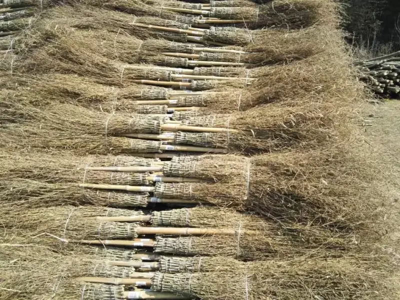 Manico in bambù per scopa da giardino vintage