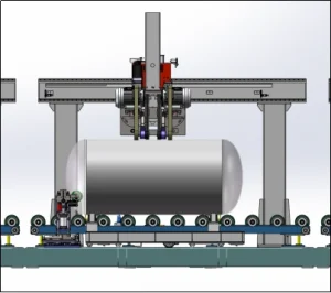 Technical Specifications of LNG Cylinder Grinding System 3 Cylinder double-head belt polishing machine