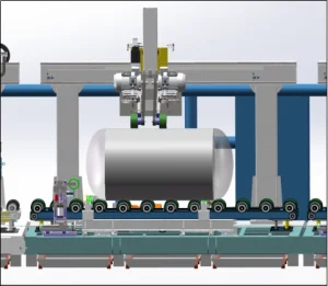 cylinder double-headed abrasive belt polishing machine