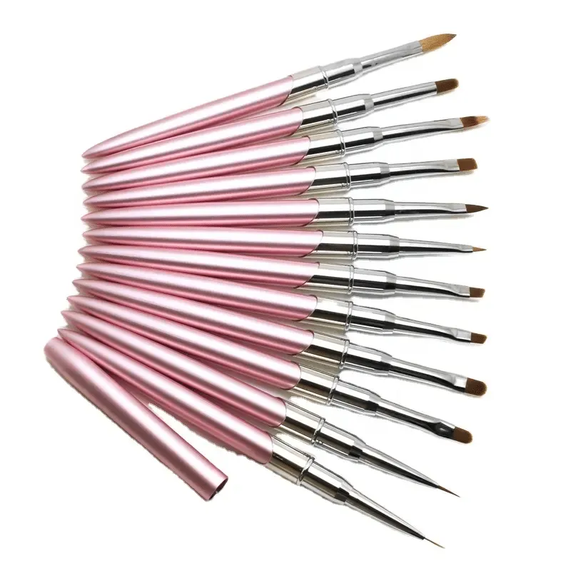 Fabricant de brosses à ongles avec manche en métal rose