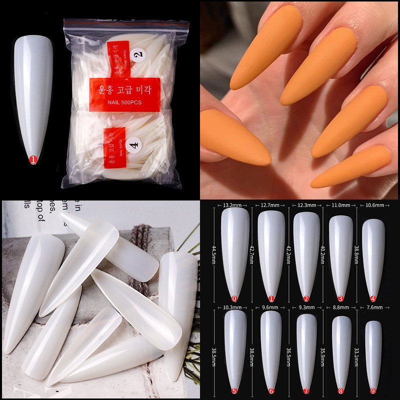 Conseils d'ongles en forme de cercueil, pointes d'ongles en acrylique ballerine transparente, demi-couverture, faux ongles, pointes d'extension d'ongles