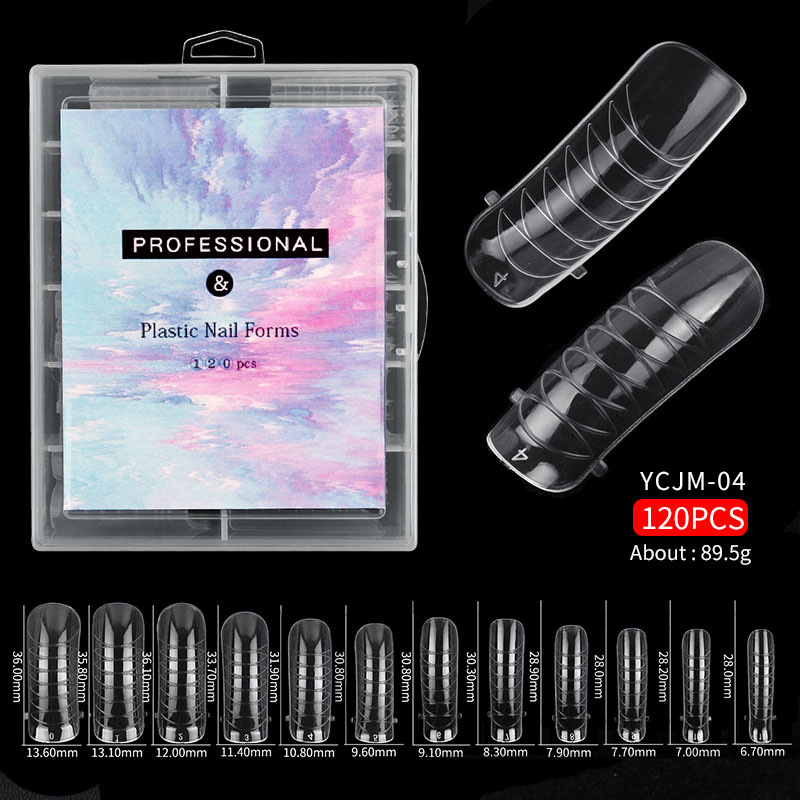 120pcs nova ferramenta de molde de unhas de cristal extensão de fototerapia dicas de arte de unhas falsas