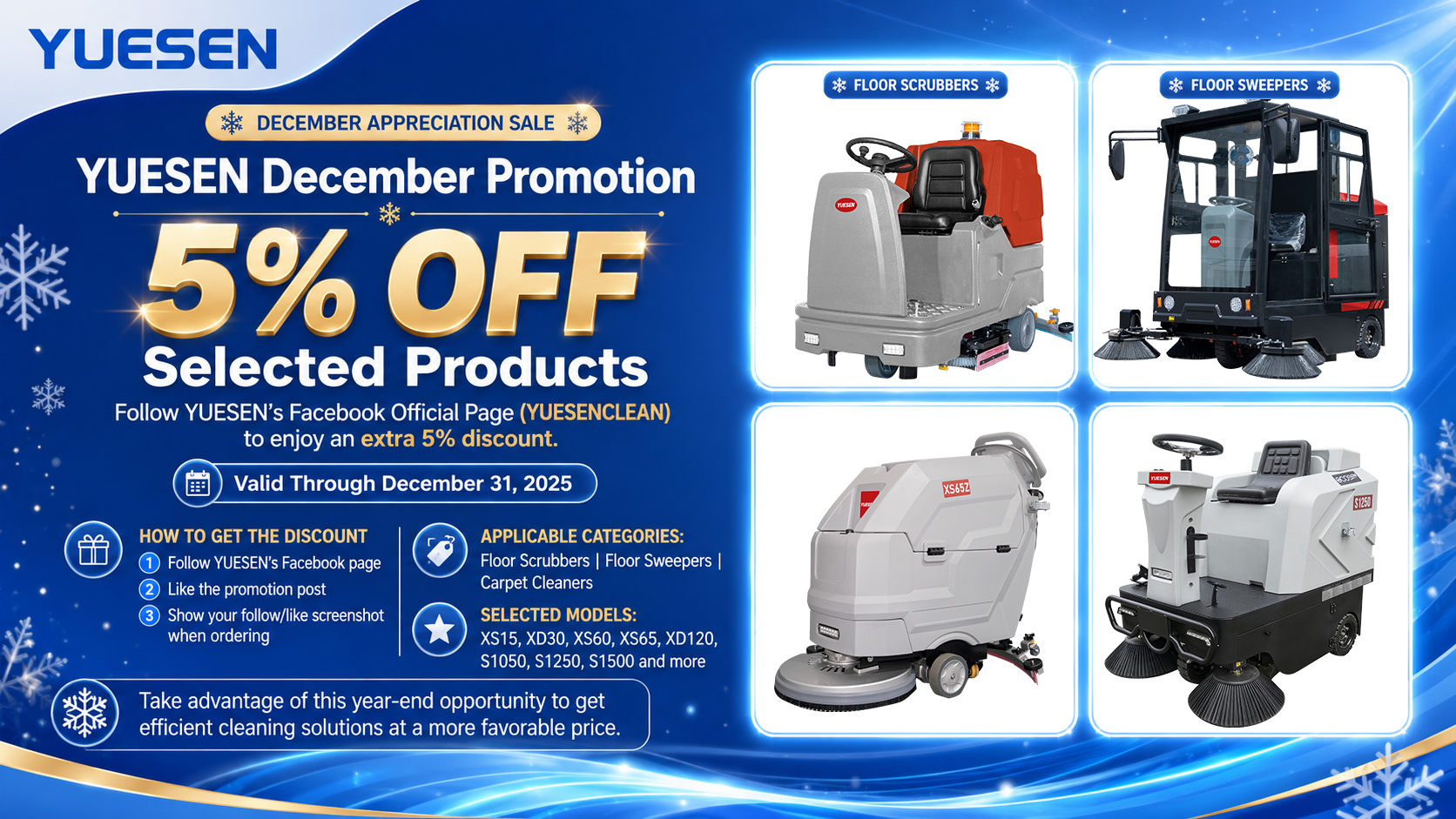YUESEN December Promotion: 5% Off Selected Products