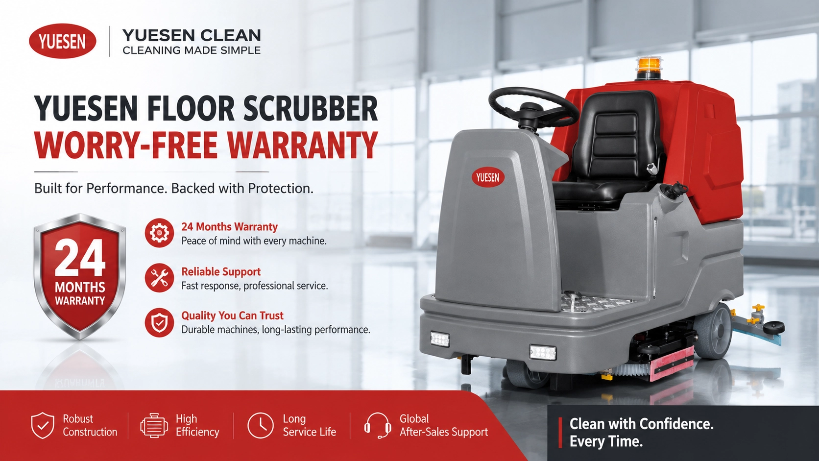 YUESEN FLOOR SCRUBBER WARRANTY TERMS