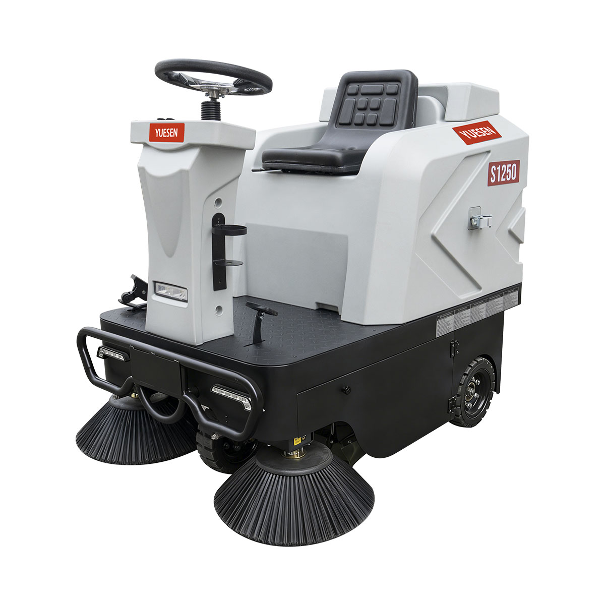 Ride-on floor sweeper