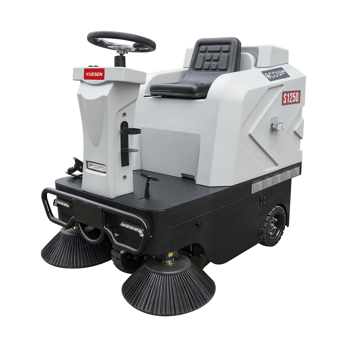 YUESEN Compact Industrial Electric Ride-on Floor Sweeper – Cleaning path 1200 mm – Up to 7,500 m²/h
