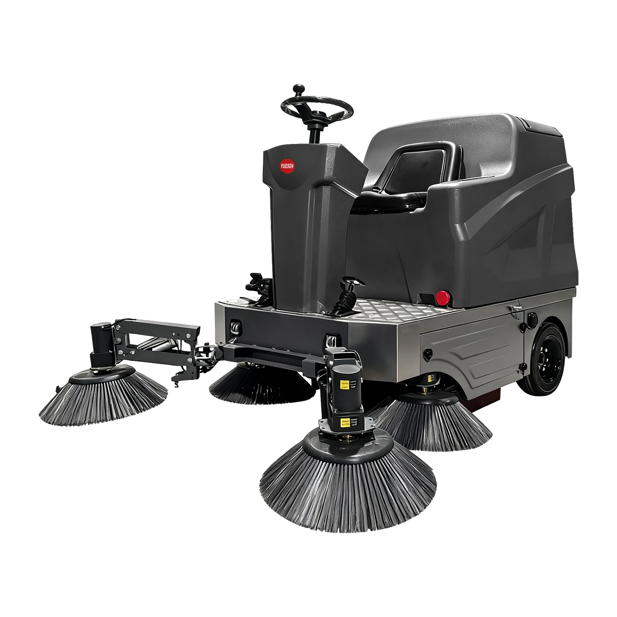 YUESEN Fully enclosed Industrial Electric Ride-on Road Sweeper – Cleaning path 1,900 mm – Up to 15,000 m²/h