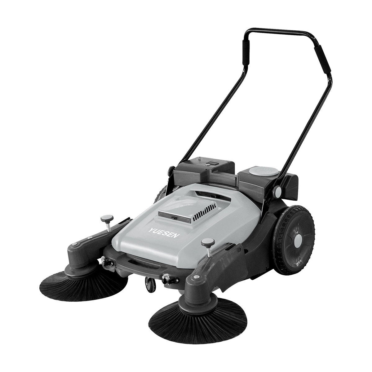 YUESEN Small Walk-behind Floor Sweeper with Battery – Triple Brush – Cleaning path 920 mm – Up to 2,800 m²/hr