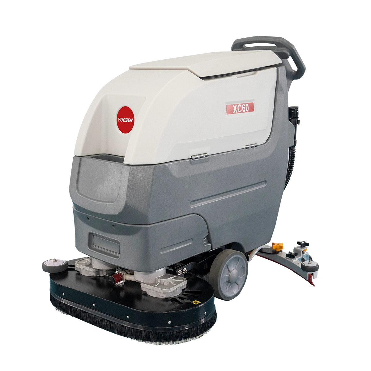 YUESEN 13″ Double Brush Walk-behind Floor Scrubber Machine with Battery | YS-XC60 2,200 m²/hr