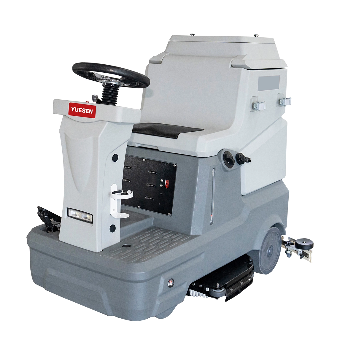 YUESEN Electric 16″ Double Brush Ride-on Floor Scrubber Machine with mop hook uses rear-wheel drive Share | YS-XD120 6,400 m²/hr