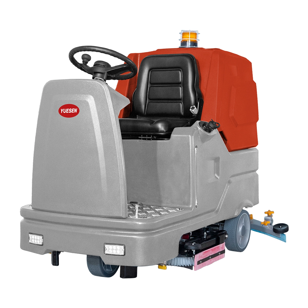 YUESEN 16″ Double Brush Ride-on Floor Scrubber Machine with Battery | YS-XJ165 7,000 m²/hr