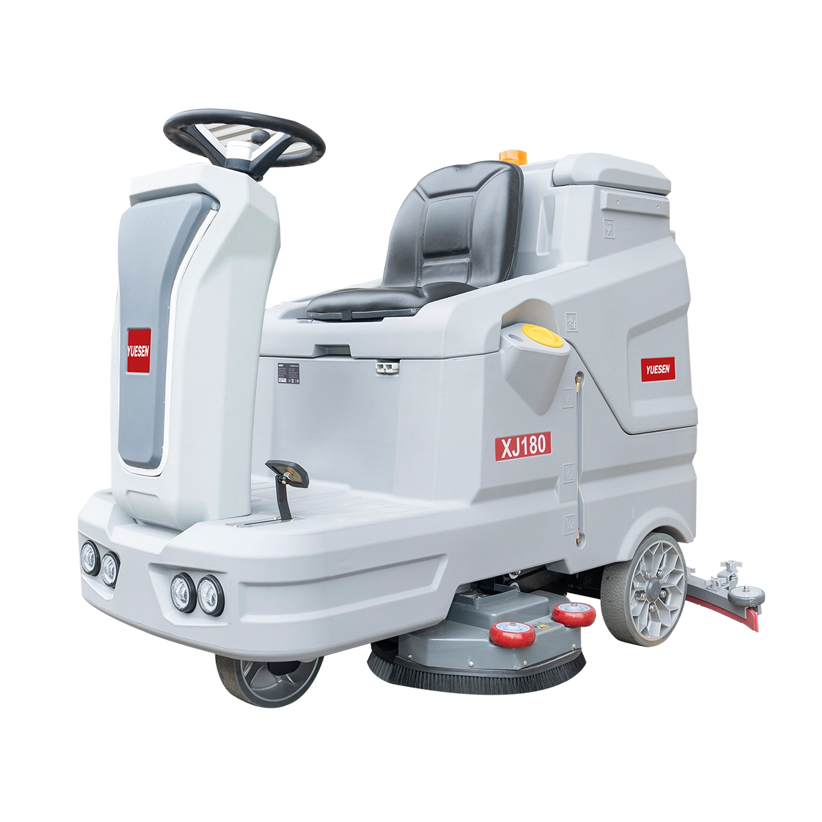 YUESEN 17″ Double Brush Ride-on Floor Scrubber Machine with Battery | YS-XJ180 5,800 m²/hr