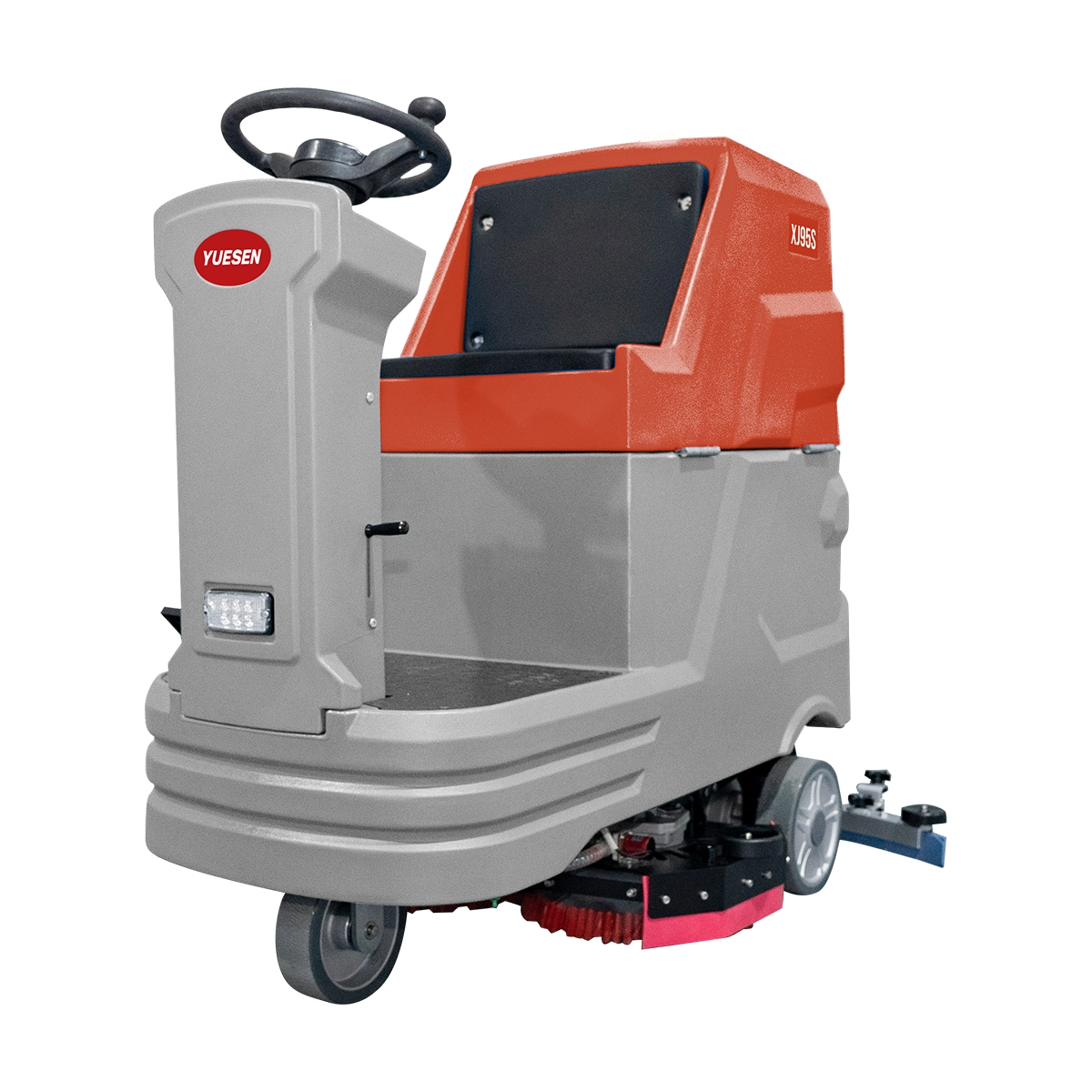 YUESEN 13″ Double Brush Ride-on Floor Scrubber Machine with Battery | YS-XJ95S 4,100 m²/hr