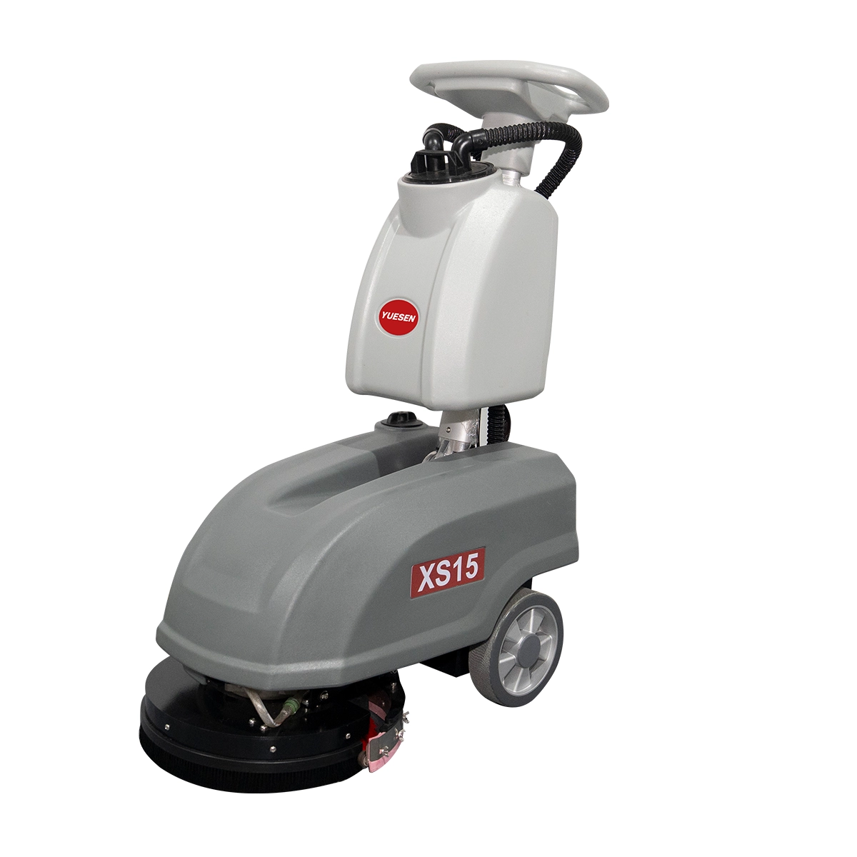 YUESEN 13″ Single Brush Foldable Hand Push Floor Scrubber Machine with Battery | YS-XS15 1,520 m²/hr