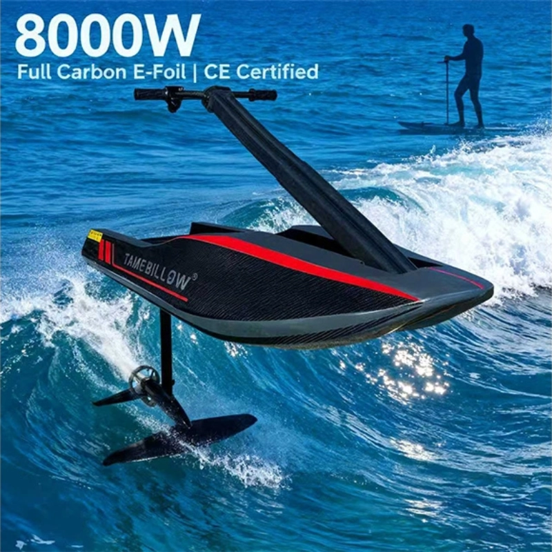 TAME BILLOW High-Speed Electric Hydrofoil Surfboard 8KW Powerful E-Foil Carbon Fiber Board with Remote Control for Ocean Waters